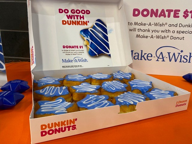 A box of specially-crafted Make-A-Wish Star Donuts