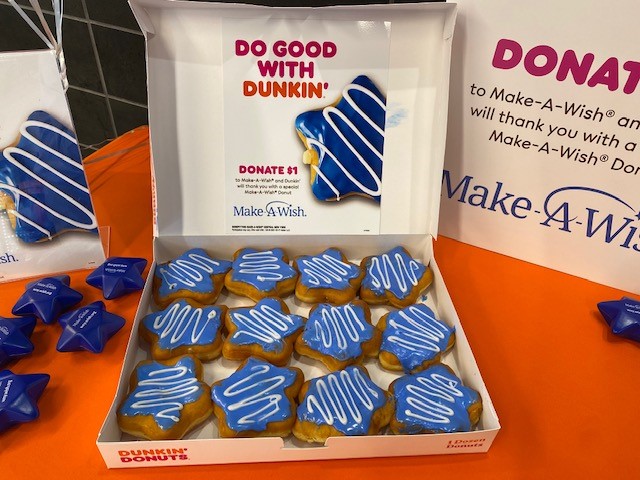 A box of specially-crafted Make-A-Wish Star Donuts