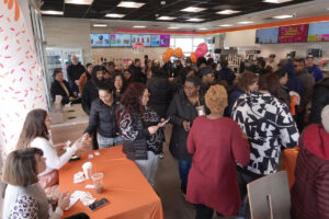 Guests redeem their booklets for Free Coffee for a Year and enjoy the newly remodeled Dunkin’ and Baskin-Robbins at 674 Broadway.